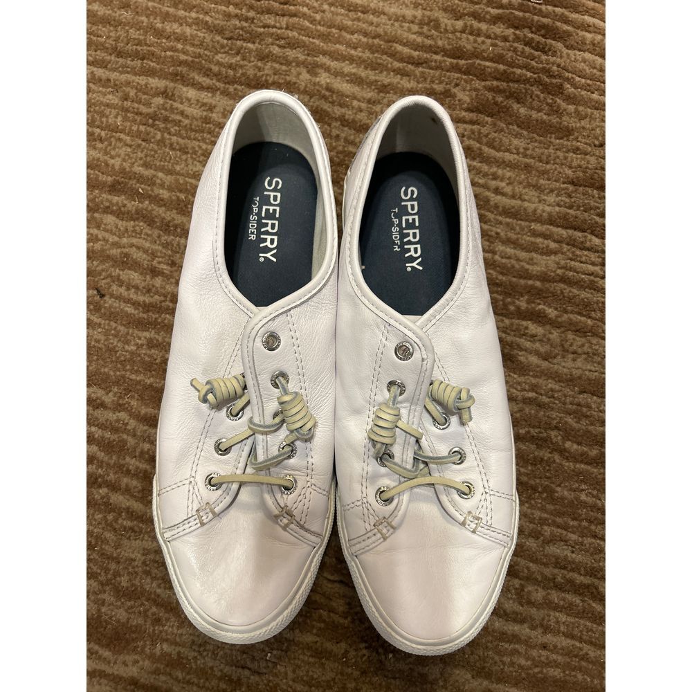 Sperry White‎ Leather Casual Sneakers with Nautical Laces